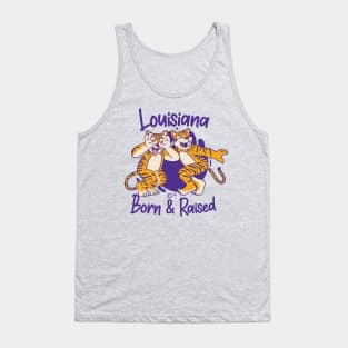 Louisiana Born & Raised // Funny Tiger Griddy Dance // Louisiana Kid // Louisiana Native Tank Top